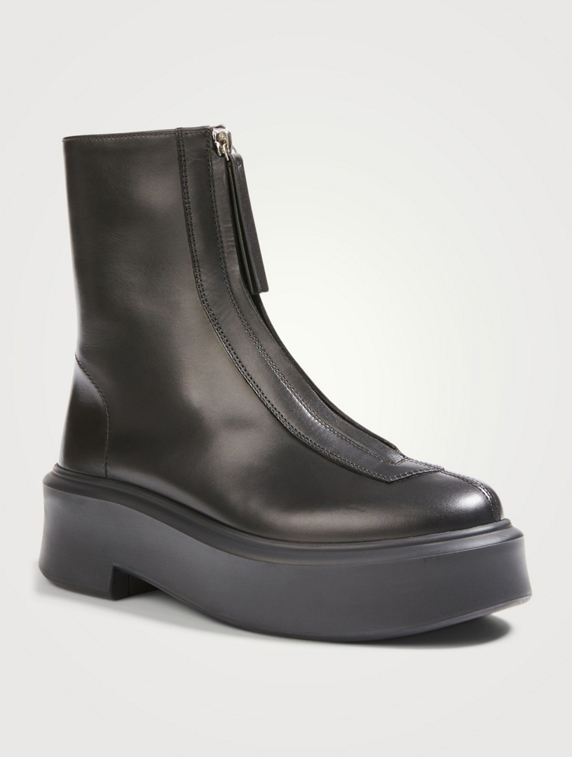 THE ROW Zipped 1 Leather Ankle Boots | Holt Renfrew