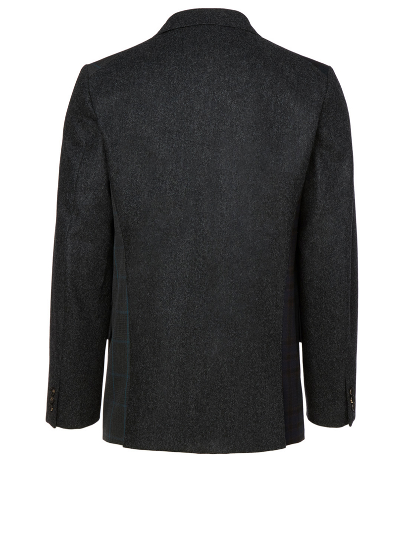 Wool-Blend Jacket Mix Check Print