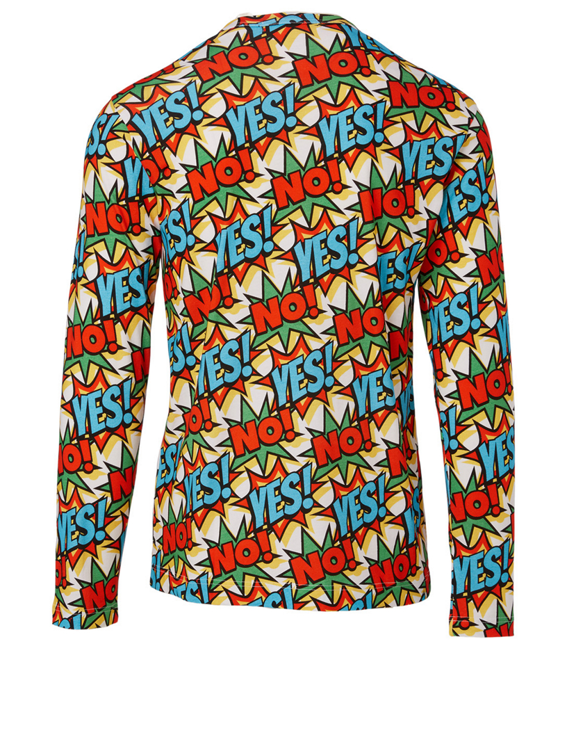 Cotton Long-Sleeve T-Shirt In Comic Print
