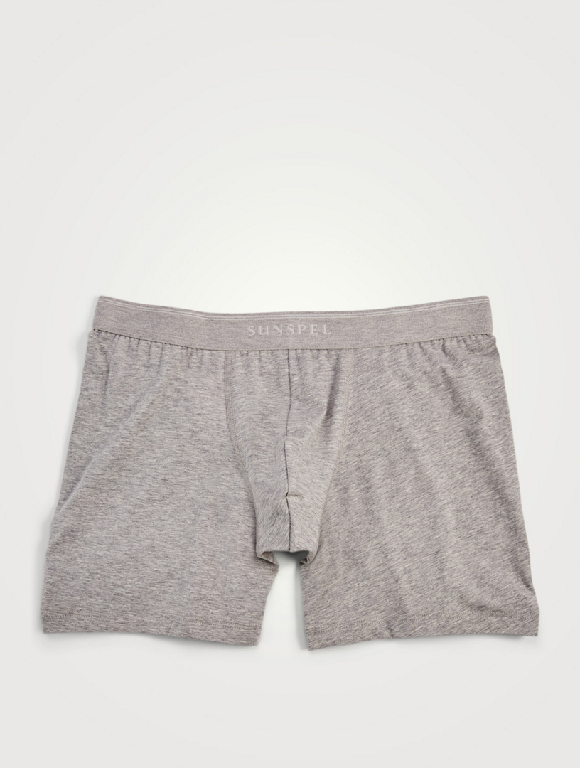 Long caleçon boxeur en coton extensible