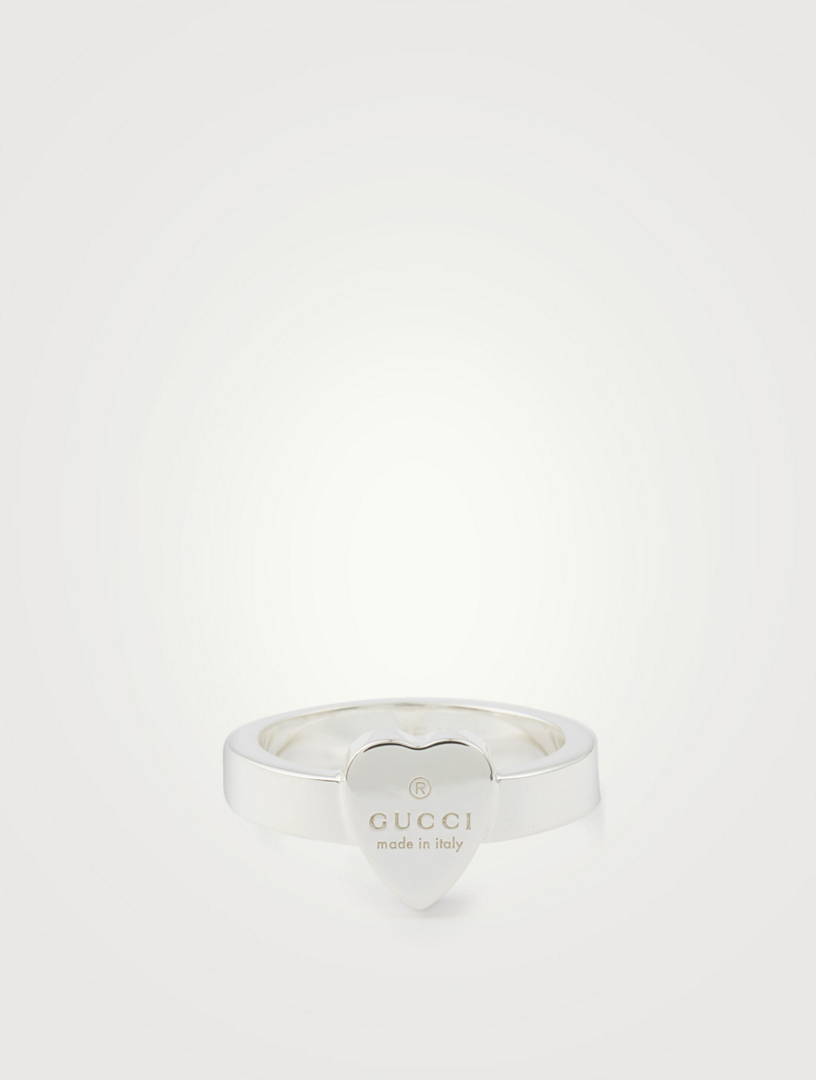 Gucci trademark silver store heart ring