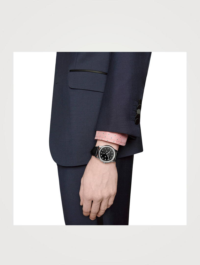 G-Timeless Leather Strap Watch