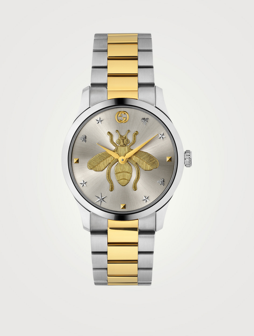 Gucci timeless shop two tone watch