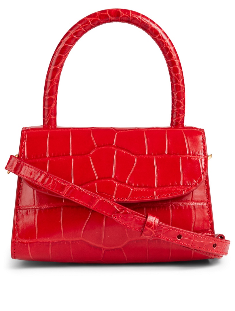 By far mini online croc embossed leather bag