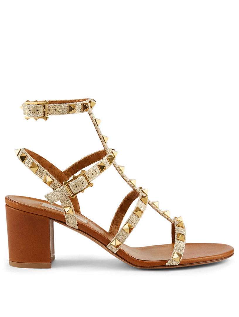 Valentino Garavani Raffia Rockstud Sandals