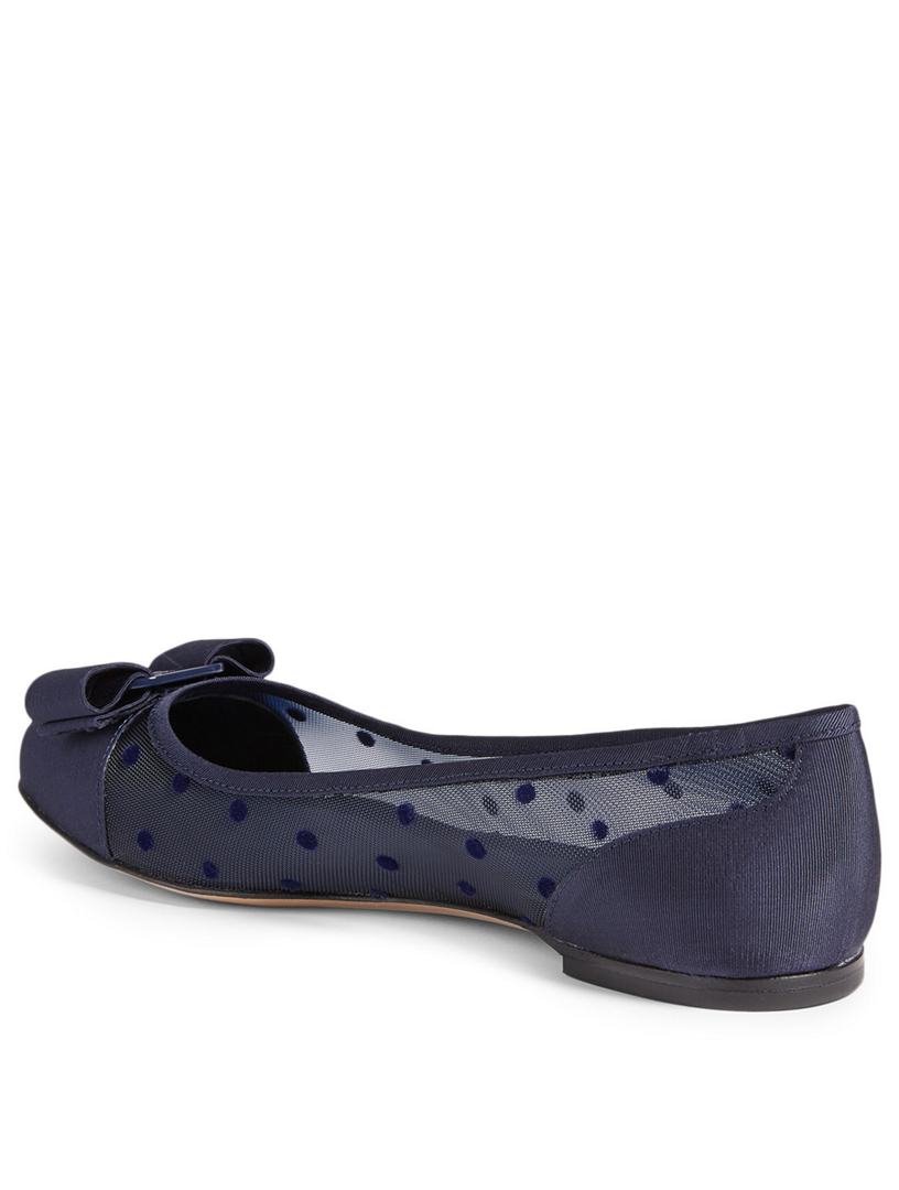 Varina Dots Pois Silk Tulle Ballet Flats