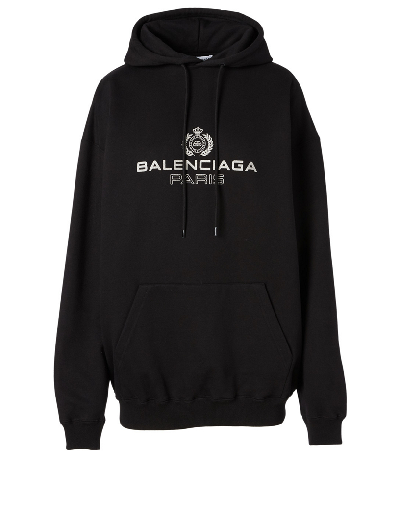 BALENCIAGA Cotton Blend Logo Hoodie Holt Renfrew