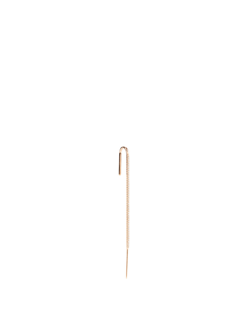 Thread 18K Rose Gold Ear Pin With Diamonds