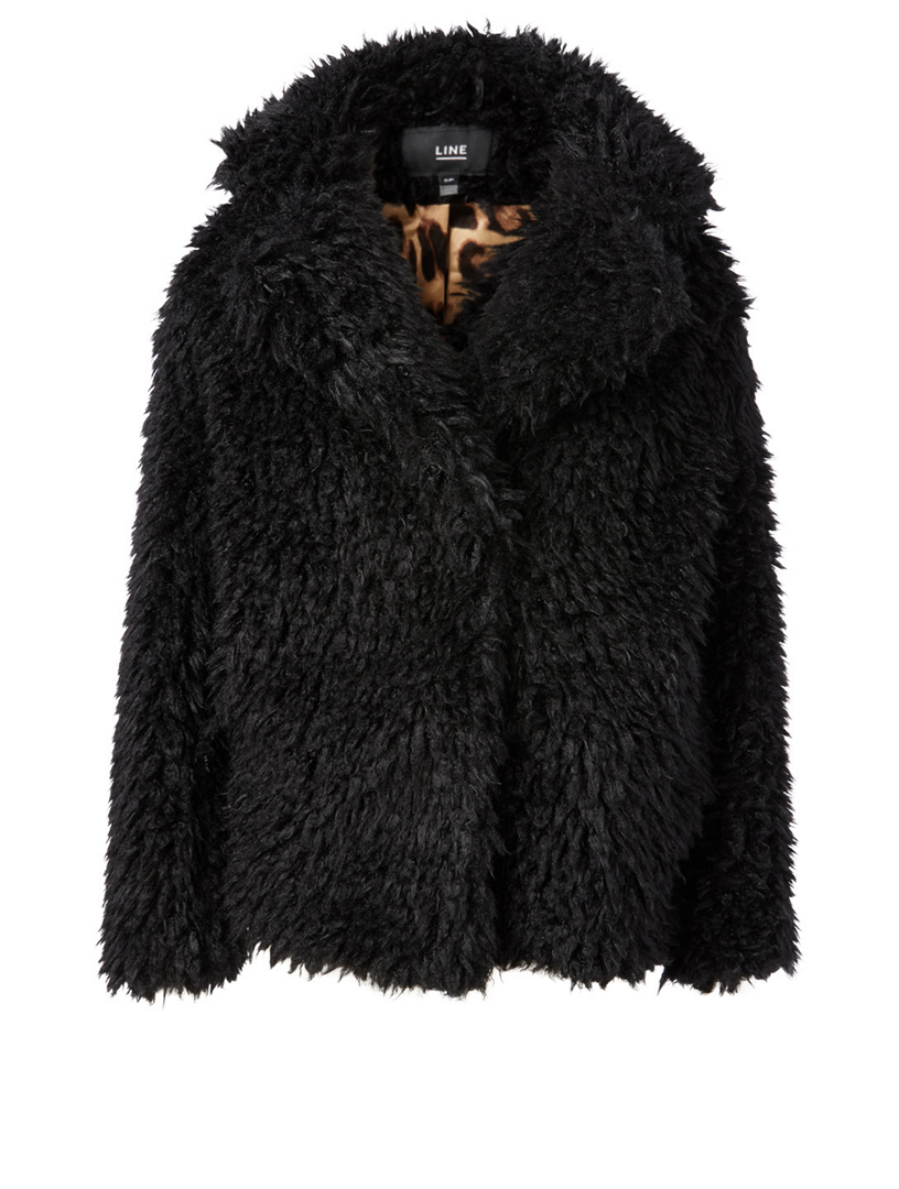 Line faux hot sale shearling coat