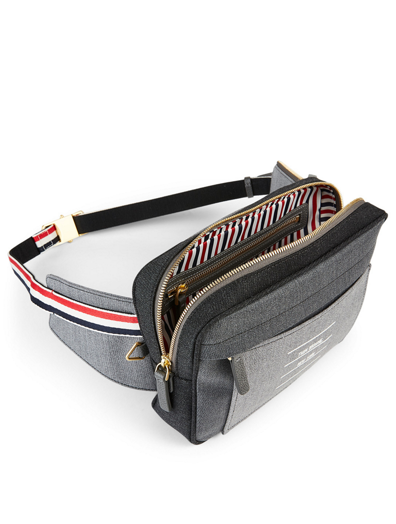 THOM BROWNE Wool Belt Bag With Logo | Holt Renfrew