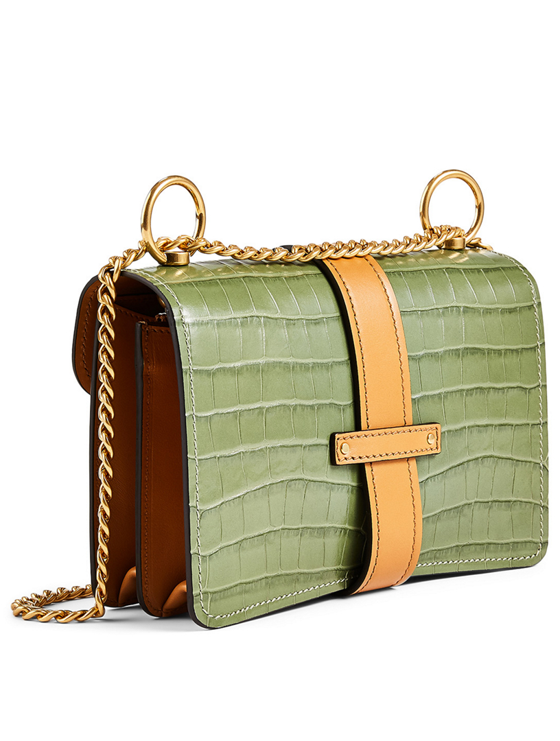 Mini Aby Leather And Canvas Chain Shoulder Bag
