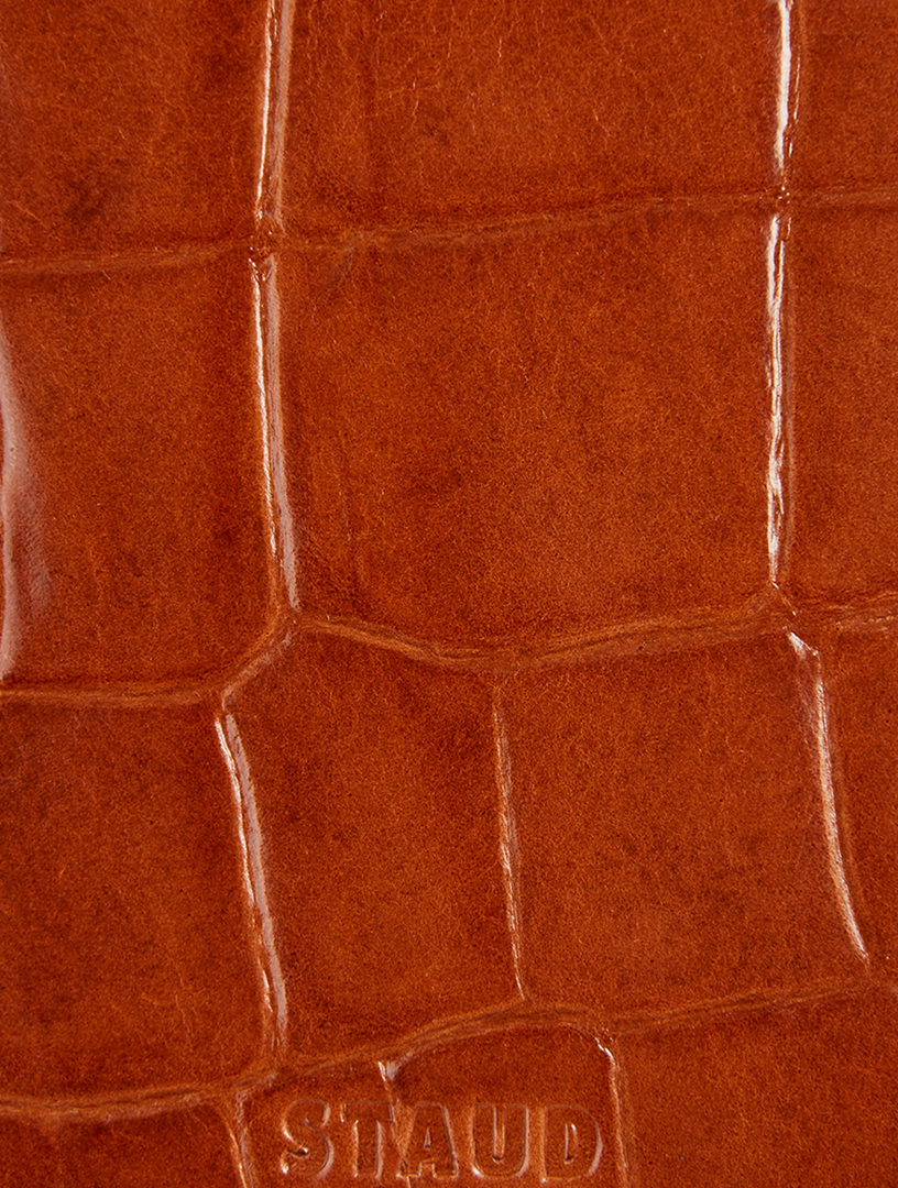 Amal Croc-Embossed Shoulder Bag