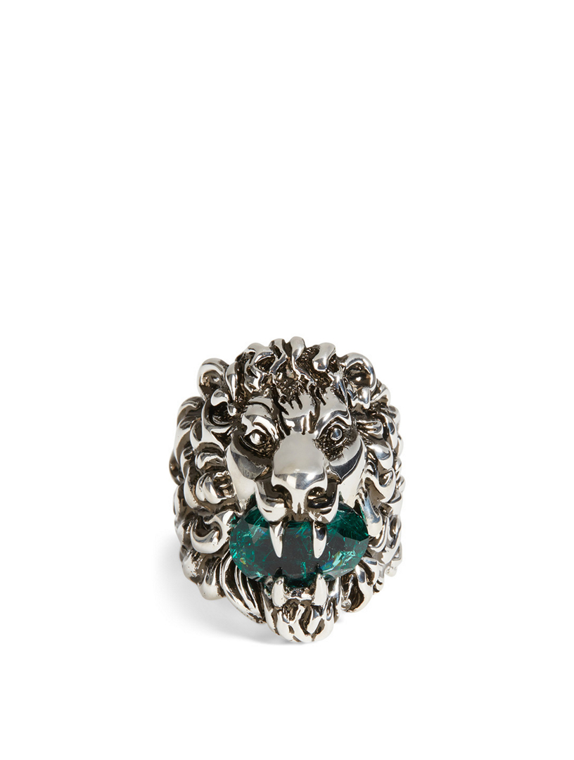 Lion Head Ring With Crystal