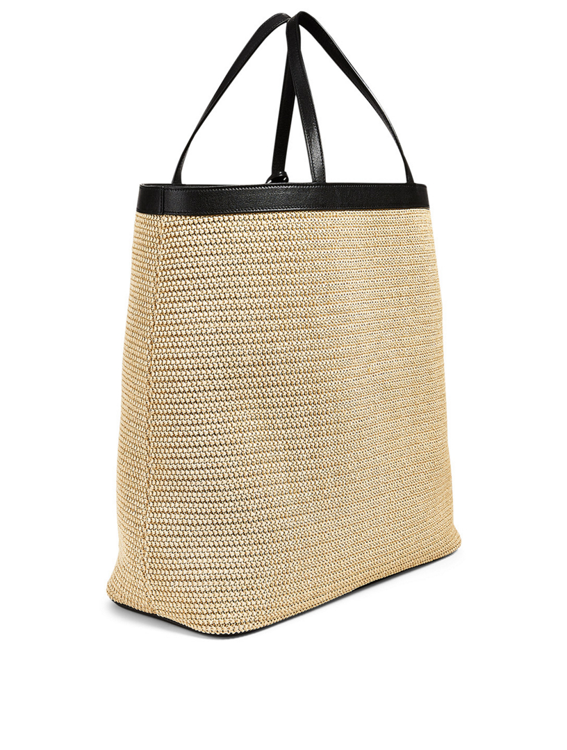 Large Patti YSL Monogram Raffia Tote Bag