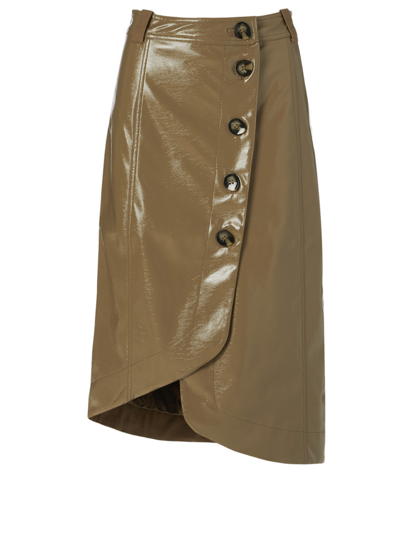 Patent Midi Skirt