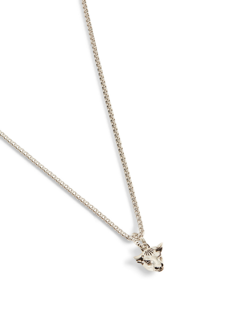 GUCCI Silver Bull Head Pendant Necklace Holt Renfrew