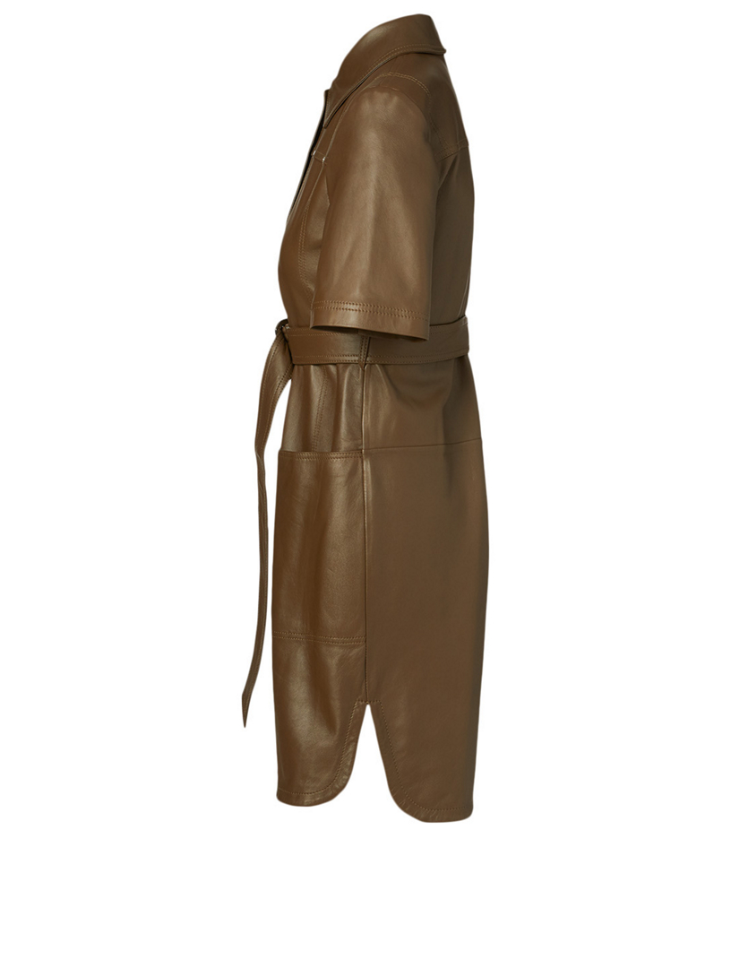 SPORTMAX Disco Leather Shirt Dress | Holt Renfrew