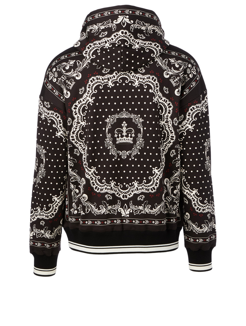Cotton Hoodie Bandana Print