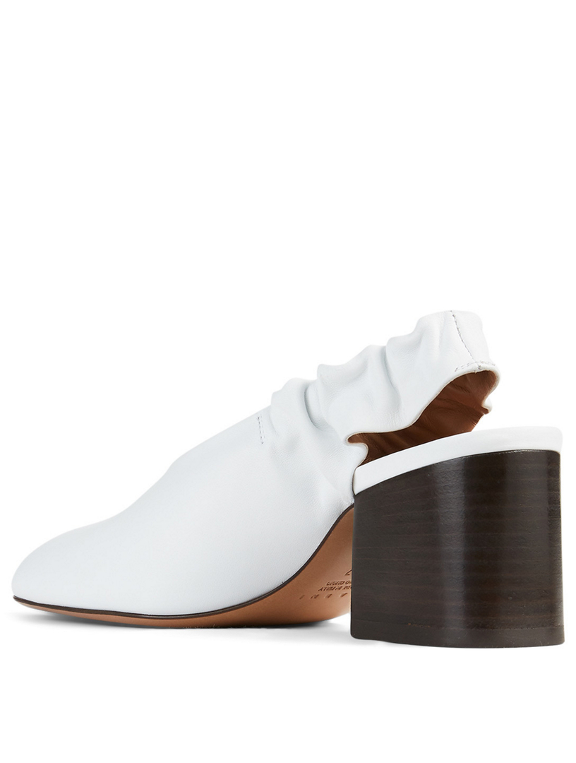 Stretch Leather Slingback Pumps