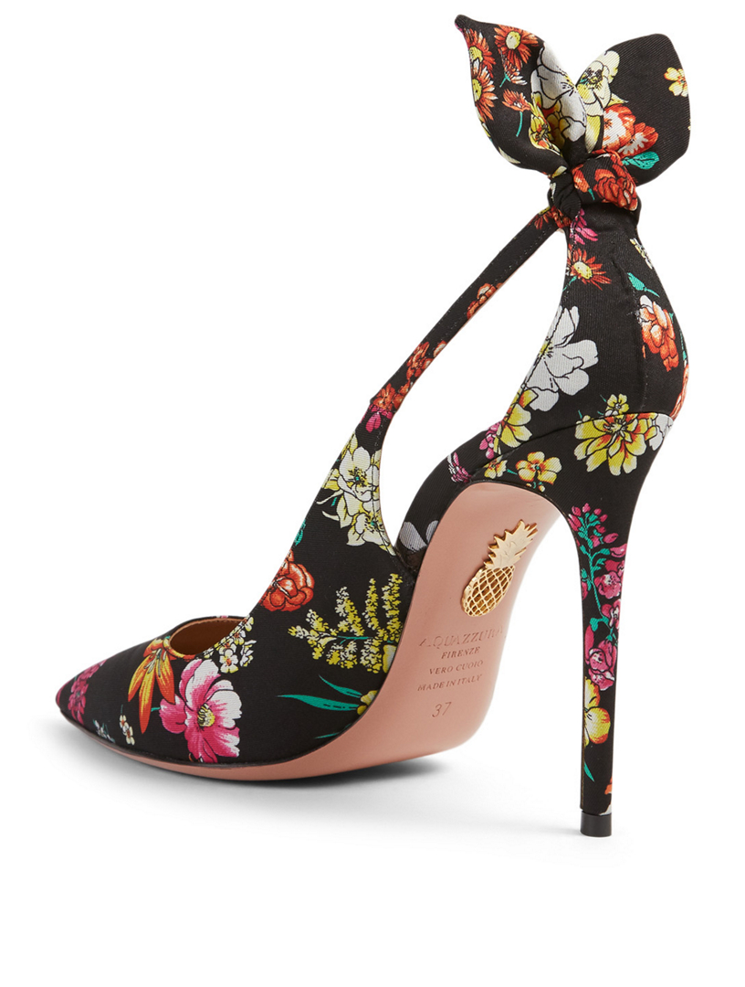 AQUAZZURA Deneuve 105 Fabric Pumps In Floral Print | Holt