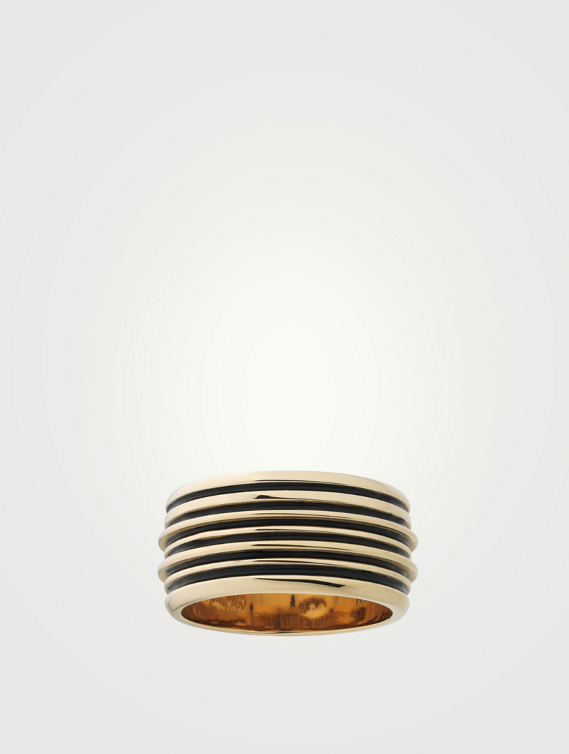 Acies Double Polished 18K Gold Plated Ring