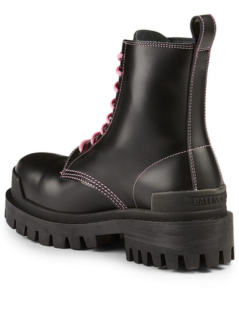 BALENCIAGA Strike Leather Combat Boots | Holt Renfrew