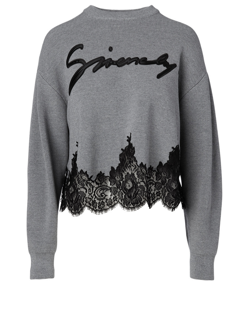 GIVENCHY Wool Sweater With Lace Holt Renfrew