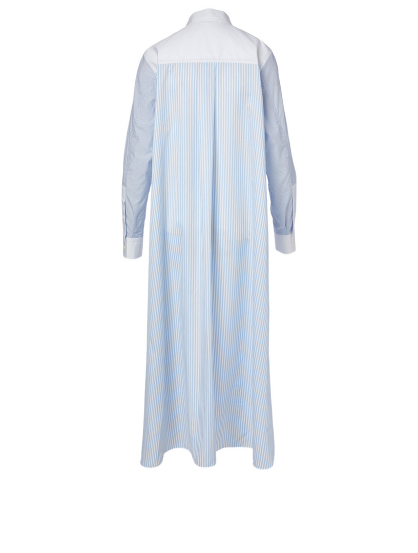 Cotton Longline Shirt Striped Print