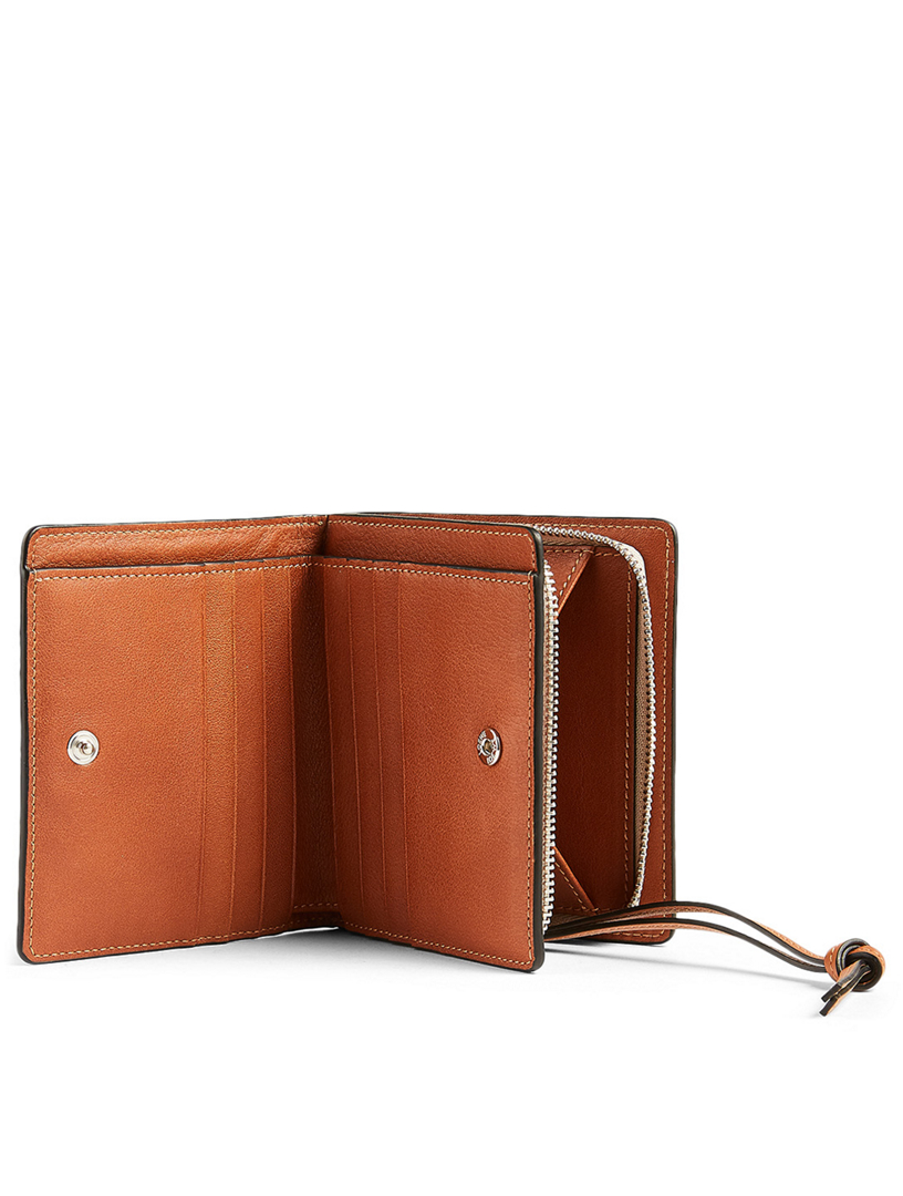 Brand Leather Compact Zip Wallet
