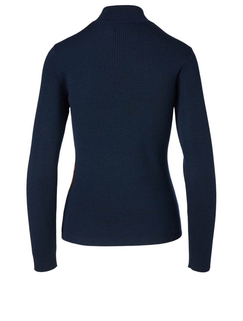 Jacquard Front Ribbed Turtleneck
