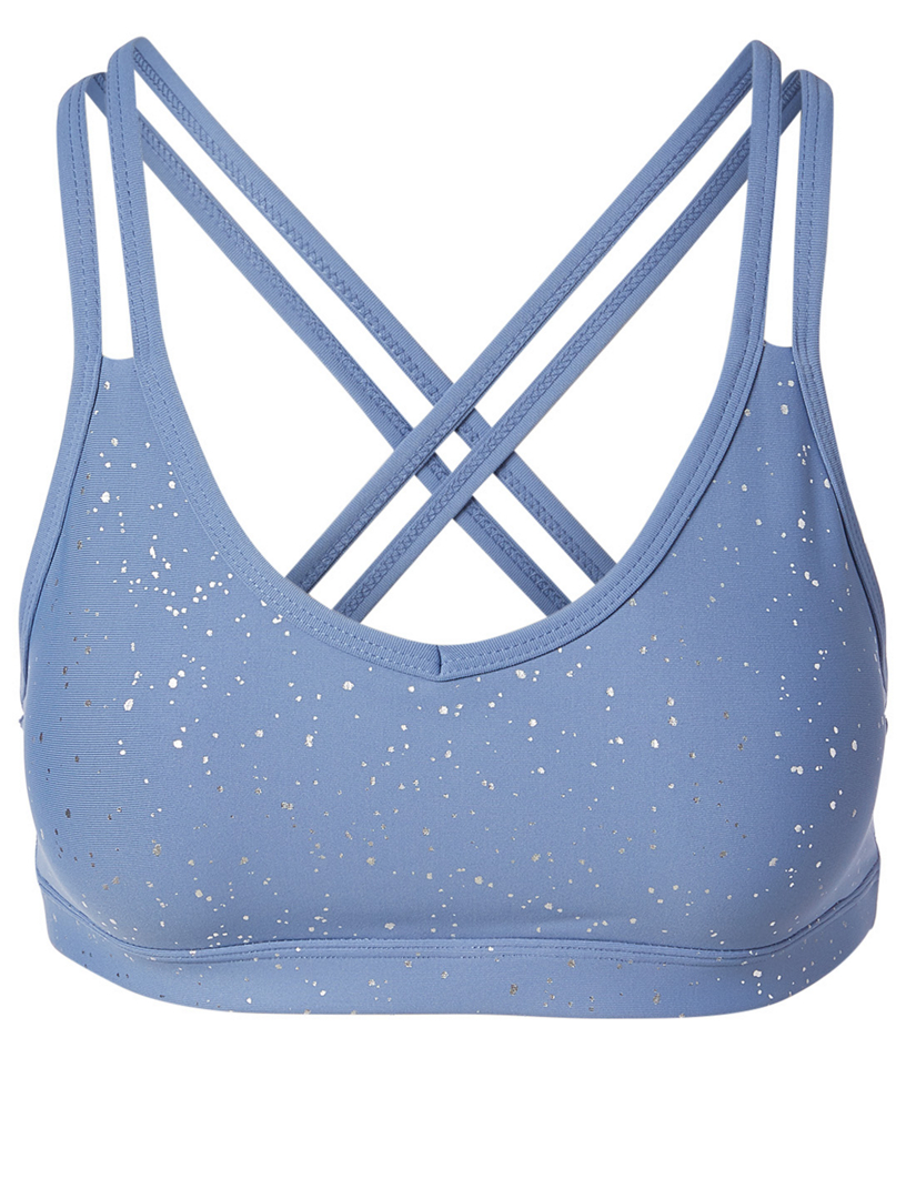 Beyond Yoga Alloy Speckled Double Back Bra Black Gunmetal Speckl