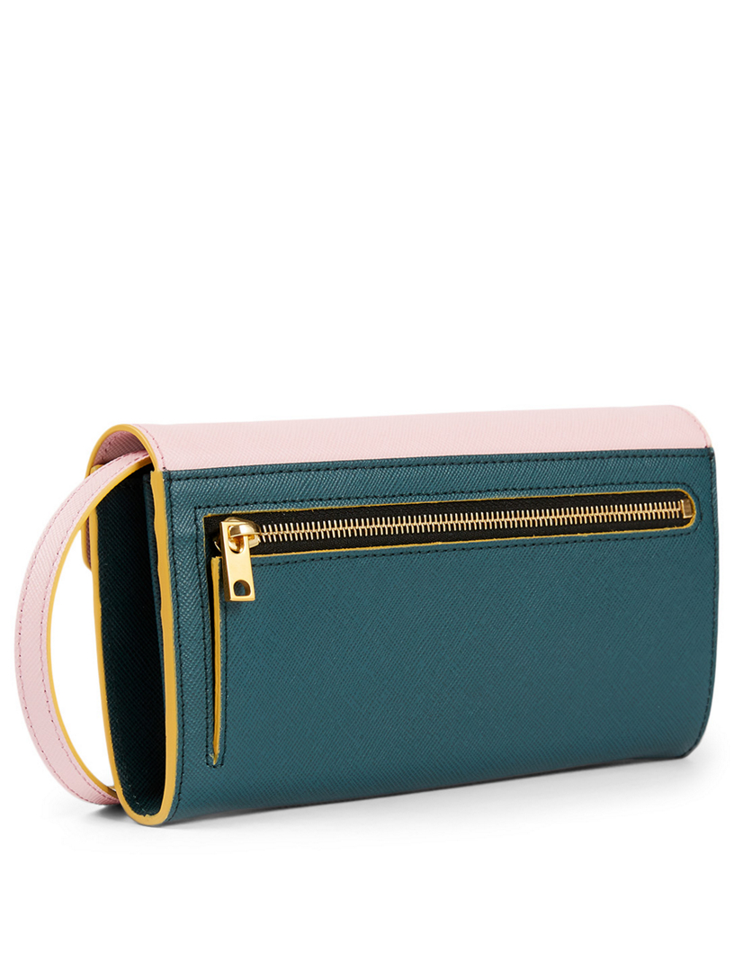 Trunk Chain Colourblock Leather Wallet Bag