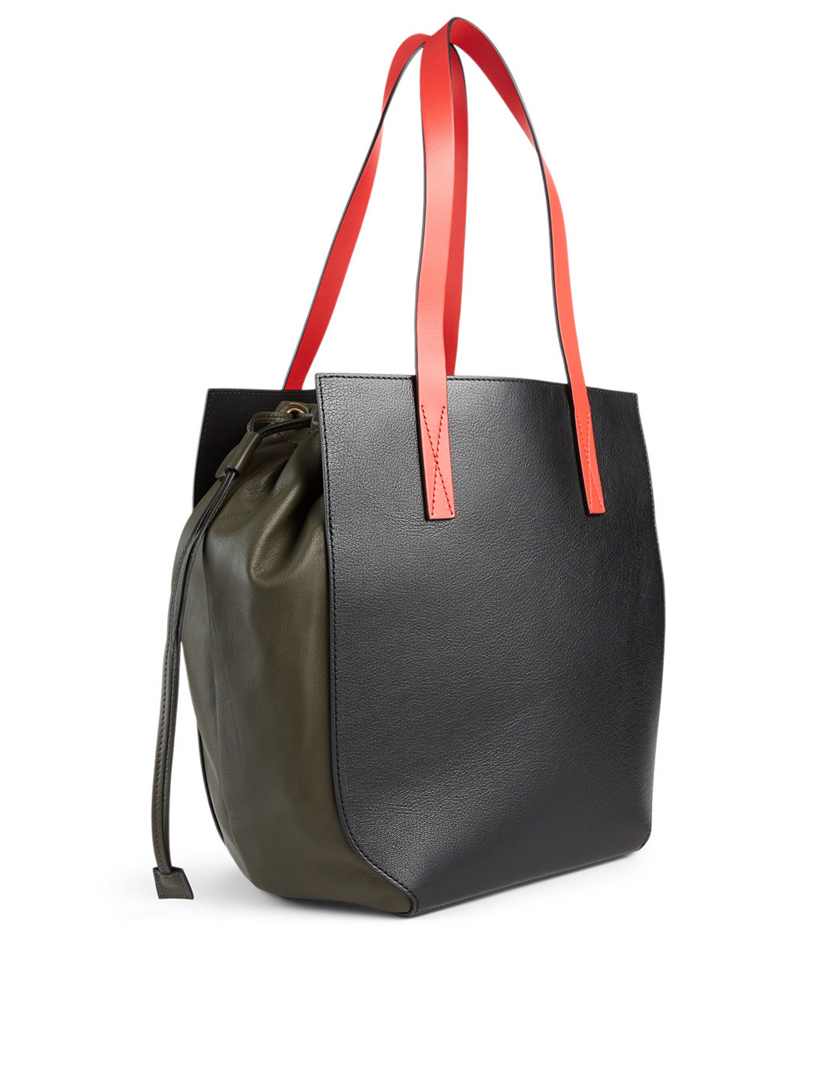 Gusset Leather Shopping Bag