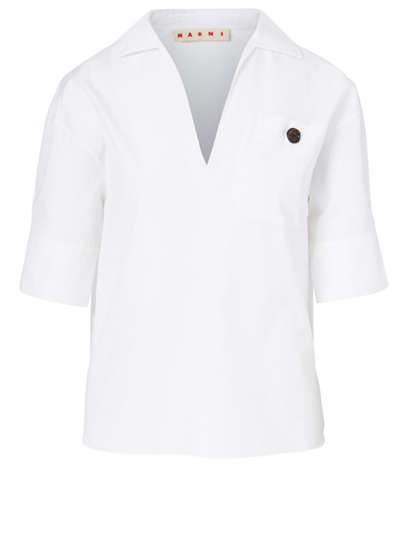 Cotton Polo Blouse
