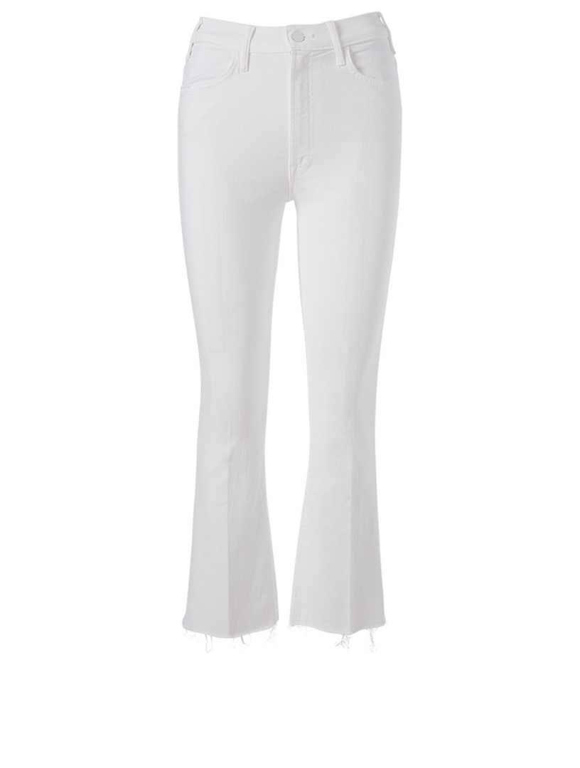 White flare hot sale ankle jeans