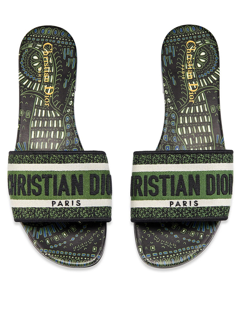 Christian dior green slides new arrivals