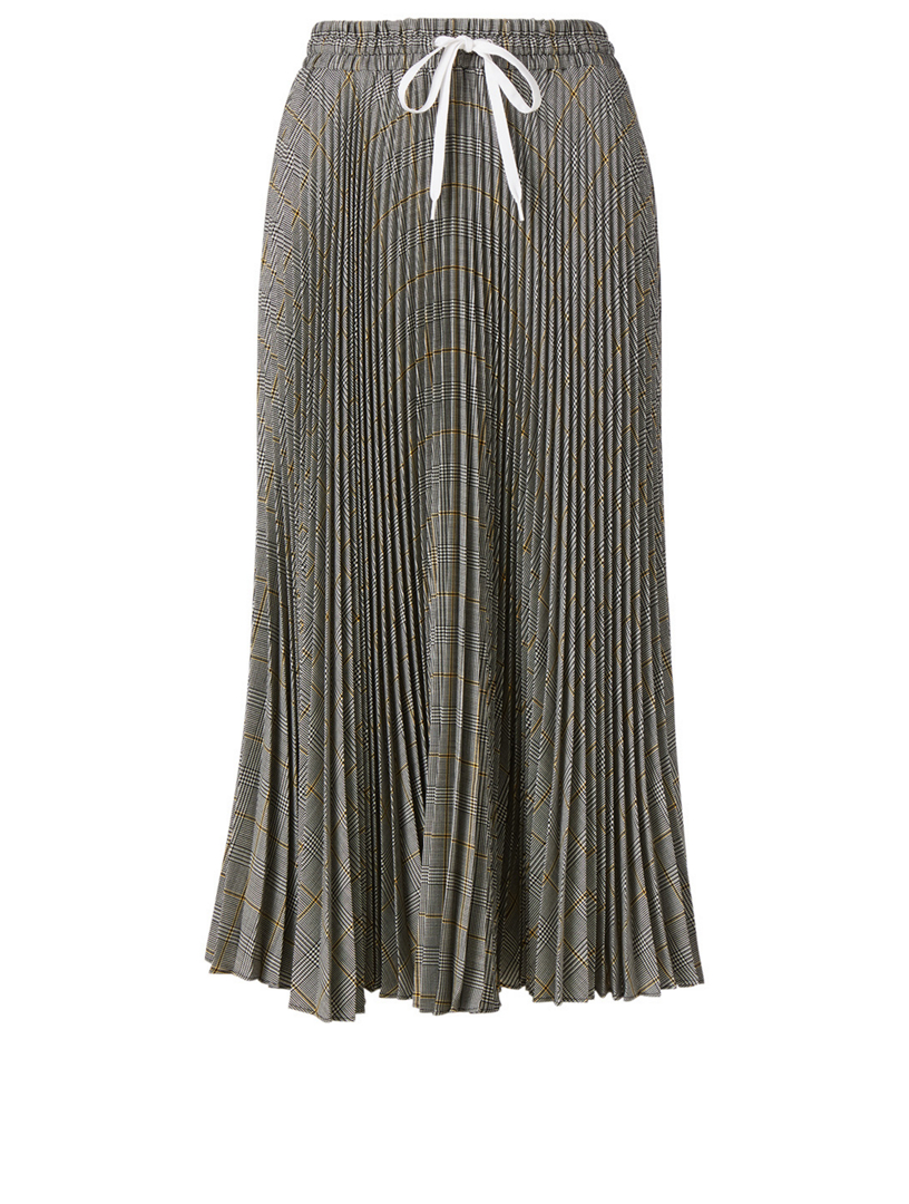 Wool-Blend Midi Skirt Prince Of Wales Check Print
