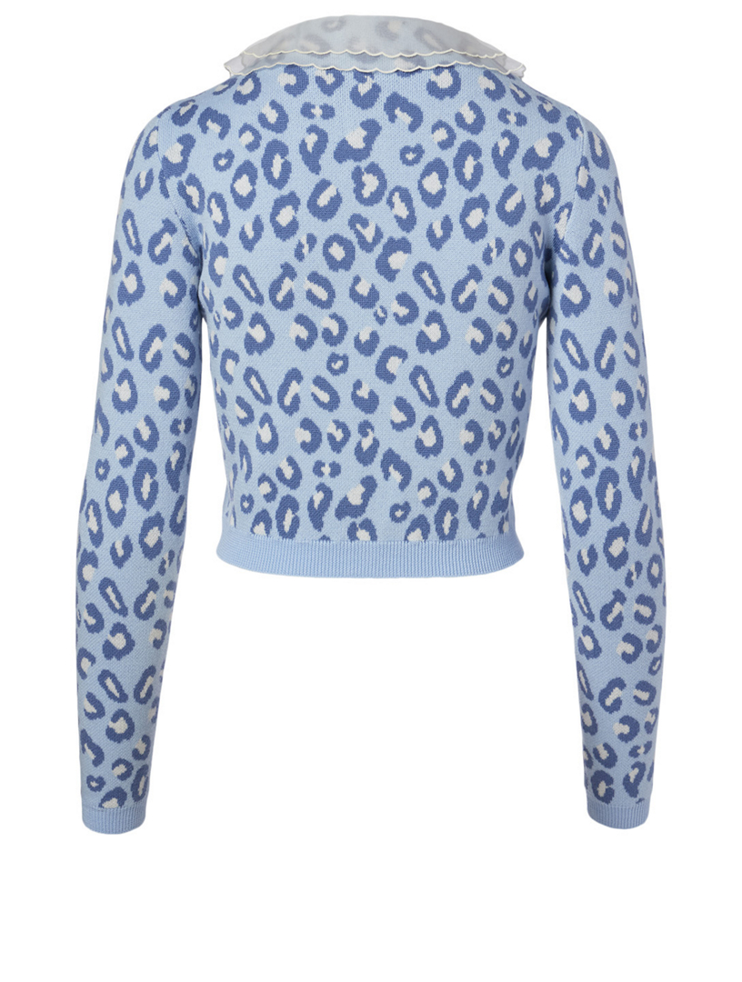 MIU MIU Wool Cropped Cardigan In Leopard Print Holt Renfrew
