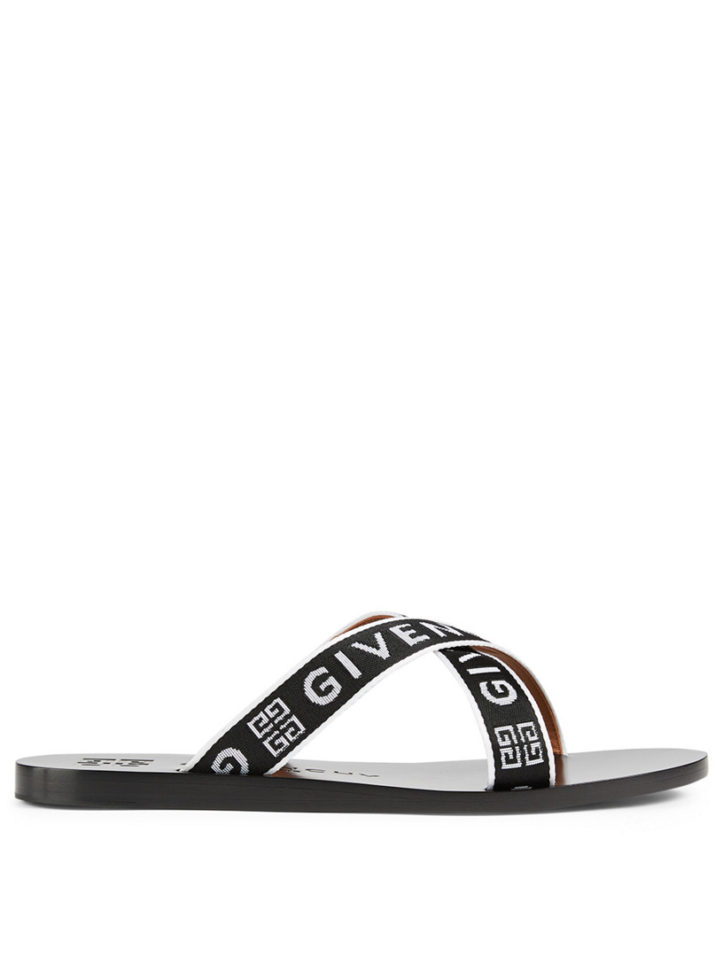 Givenchy flat webbed logo slides sale