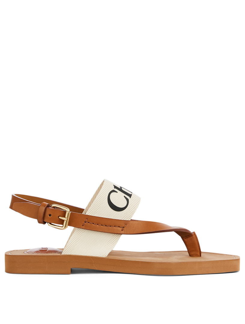 Chloe canvas logo thong sandals new arrivals