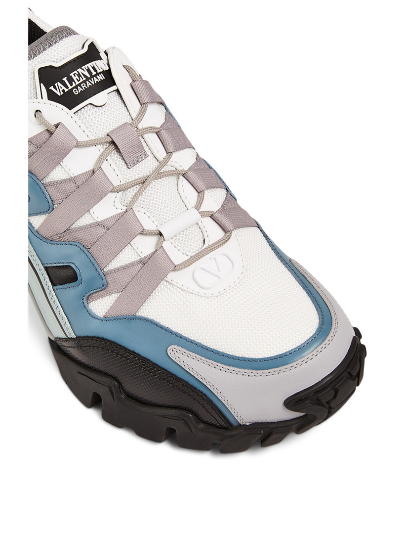 Climber Leather and Fabric Sneakers