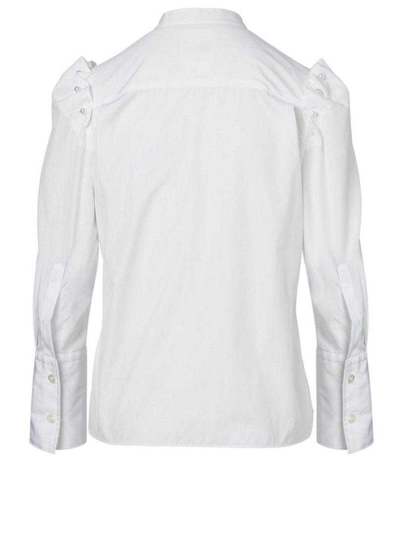 Cotton Shirt With Pearls