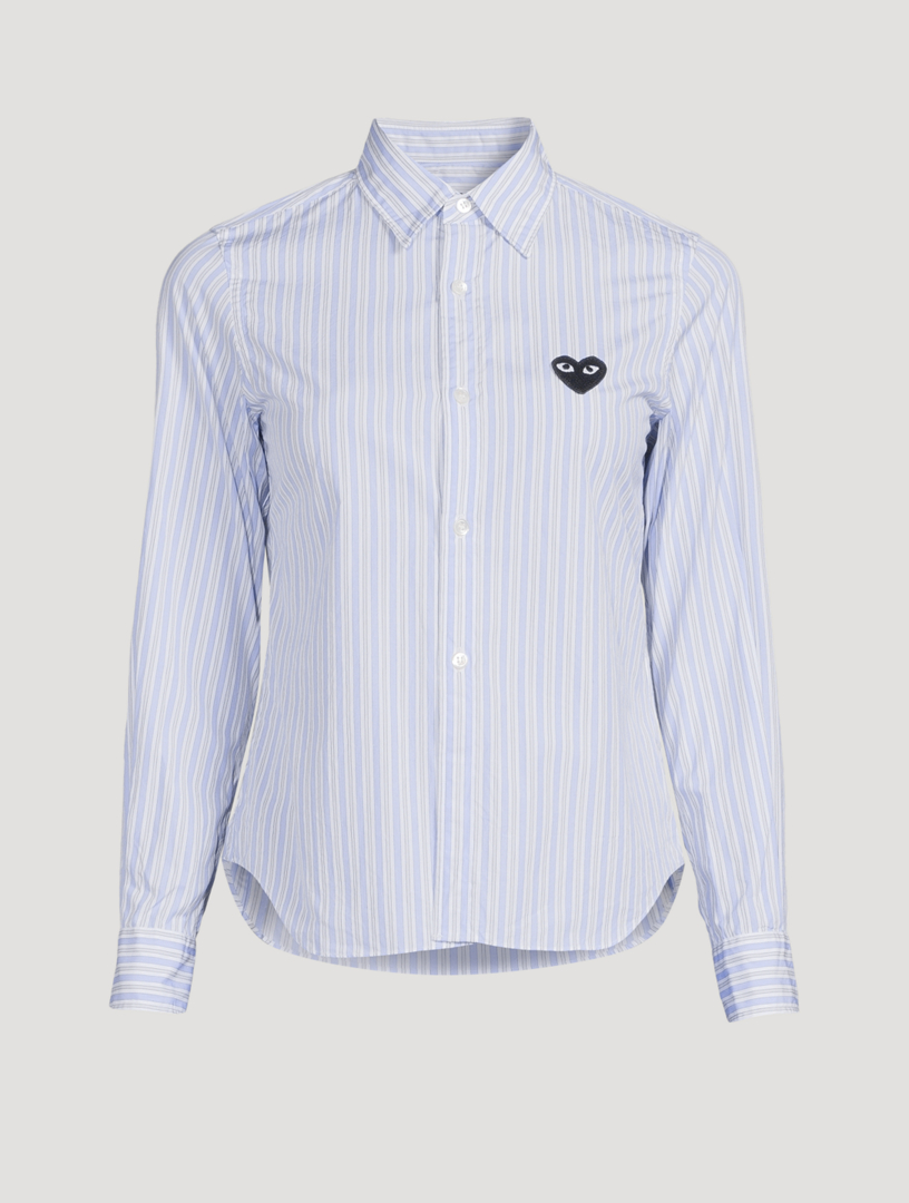 COMME DES GARÇONS PLAY Cotton Shirt In Striped Print | Holt Renfrew