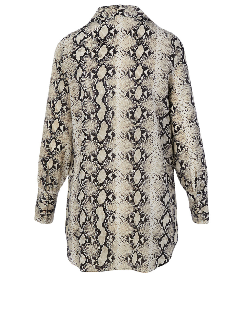 Braydon Silk Tunic Blouse Snake Print