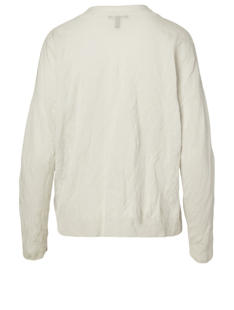 Tencel And Metal Crewneck Top