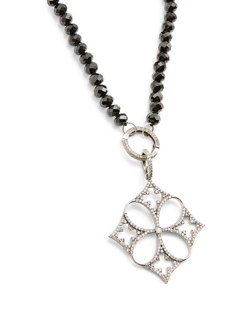 Silver Spinel Necklace With Diamonds
