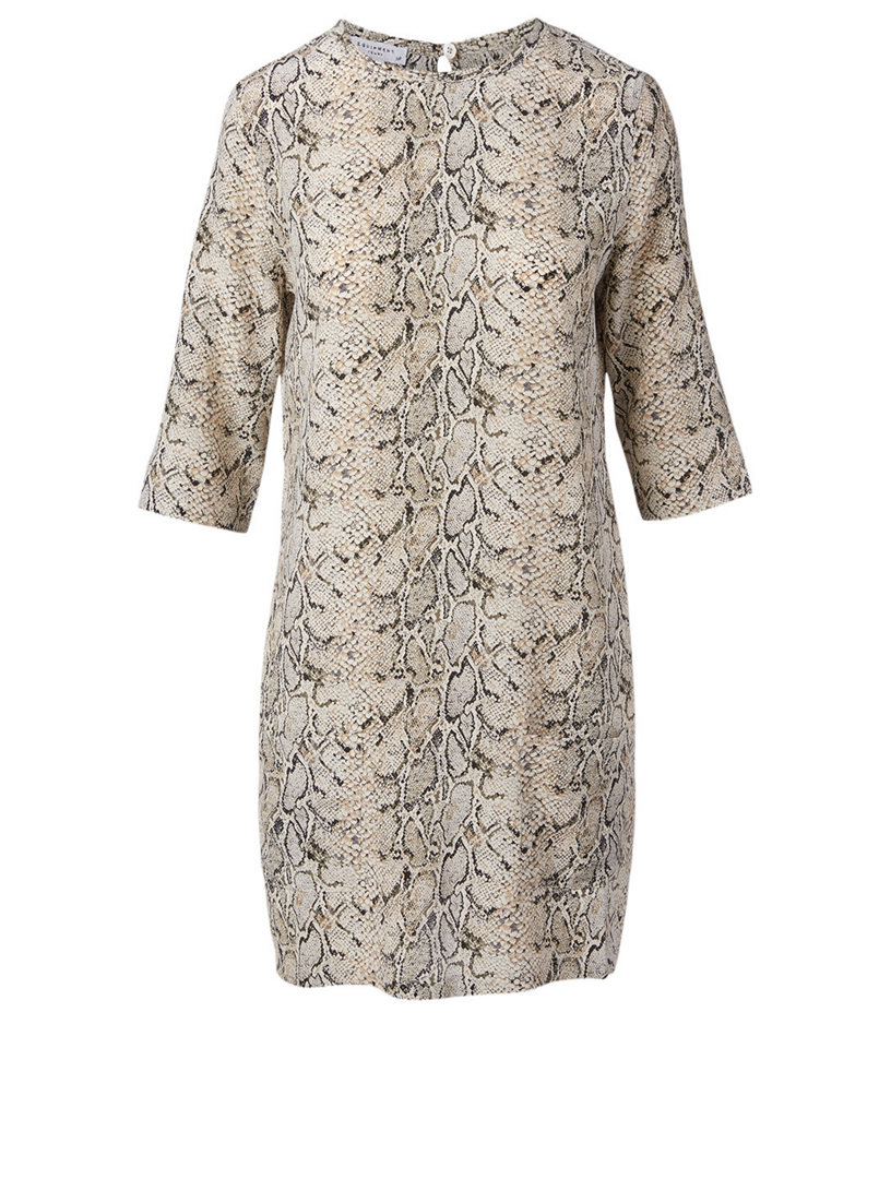 Aubrey Silk Dress In Animal Print