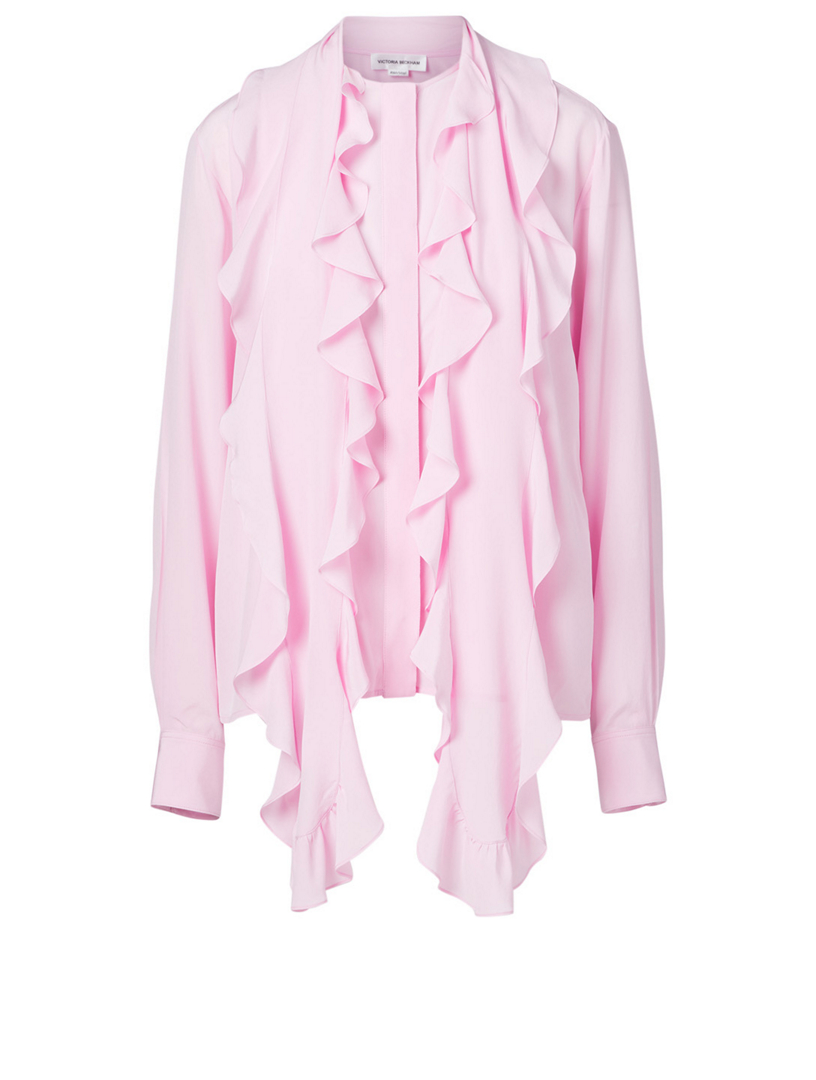 Silk Frill Scarf Blouse