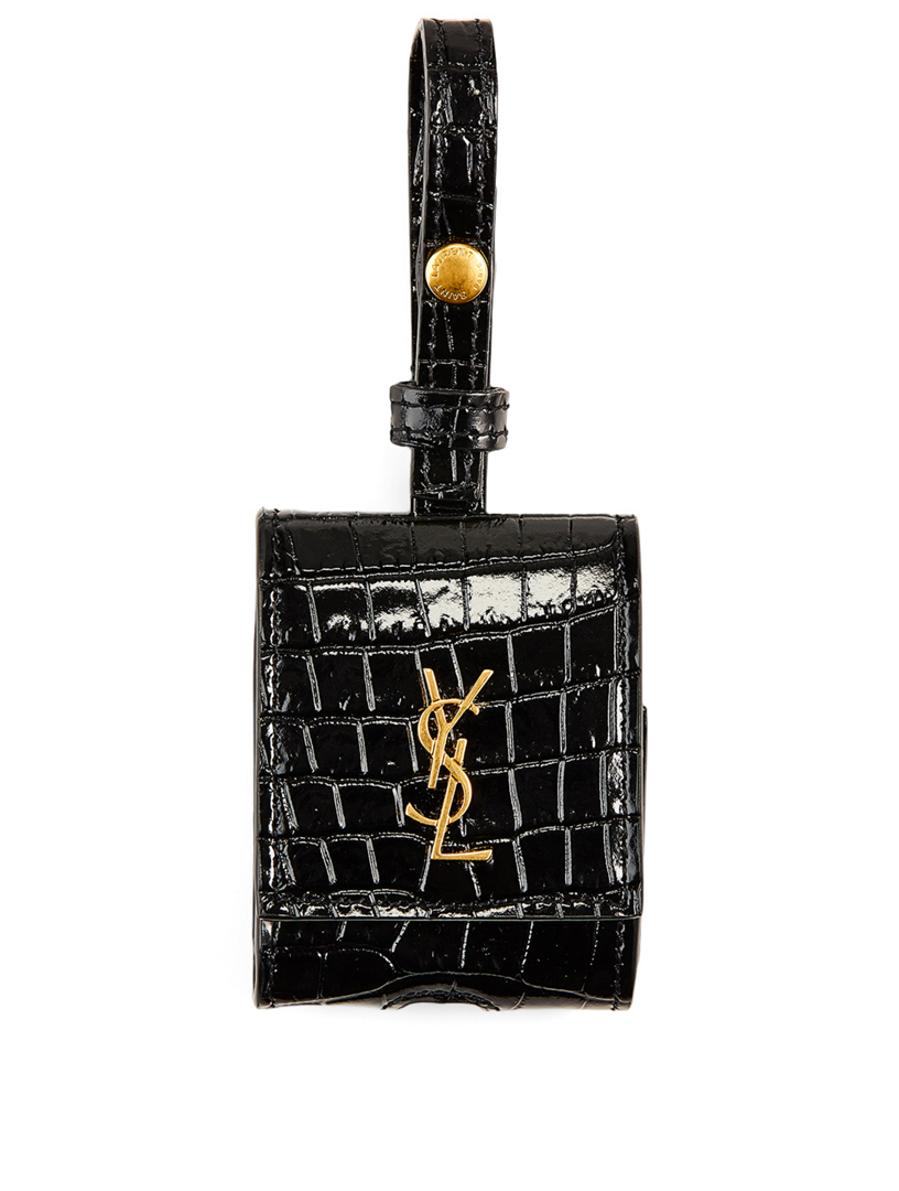 Yves Saint Laurent AirPodsケース SAINT LAURENT YSL Monogram Croc-Embossed Leather Airpods Case