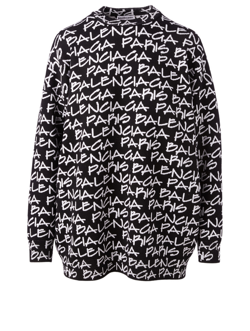 Pull en laine imprim Balenciaga Paris